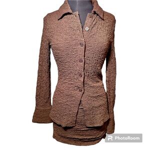 NWT Forever 21 size medium chocolate brown top/ miniskirt set